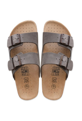 Light gray leather sandals
